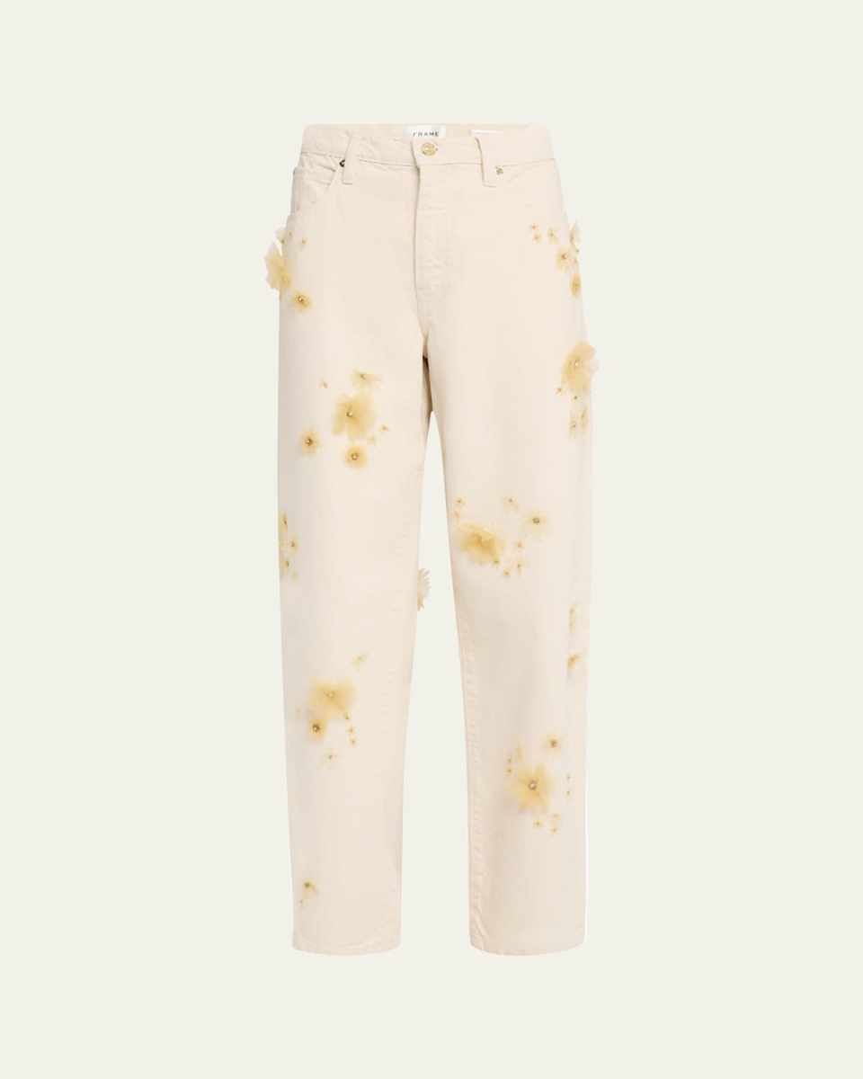Embellished Low-Slung Barrel Jeans